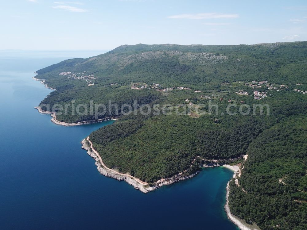 Sveta Marina from the bird's eye view: Coast line of the Adria Mittelmeer near Sveta Marina Istarska zupanija, Croatia