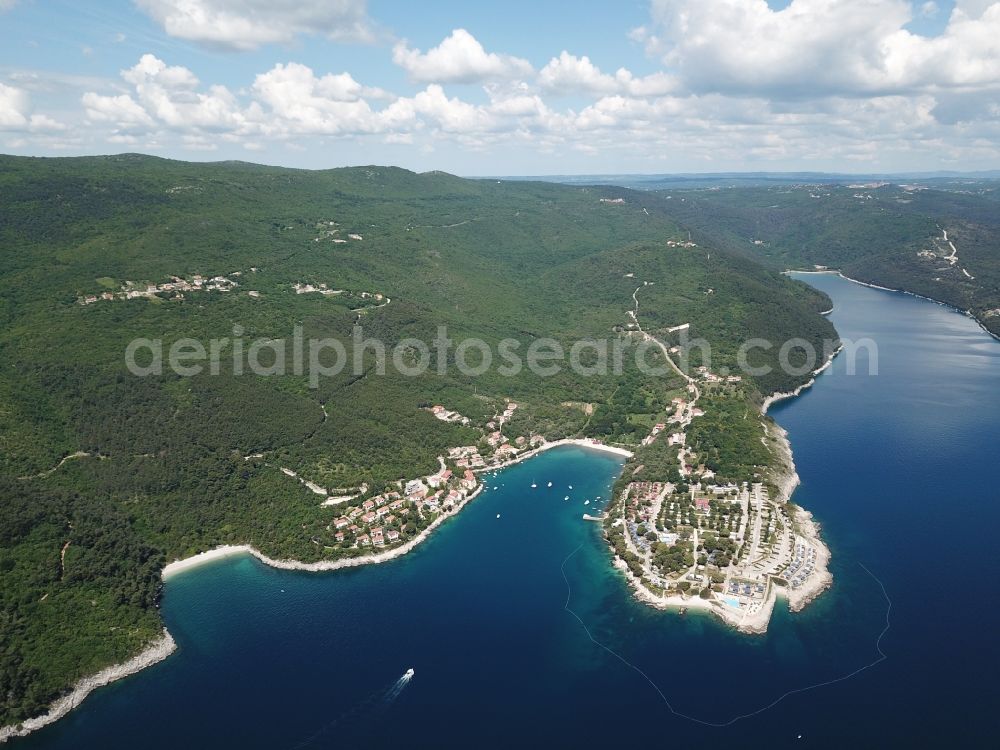 Aerial image Sveta Marina - Coast line of the Adria Mittelmeer near Sveta Marina Istarska zupanija, Croatia