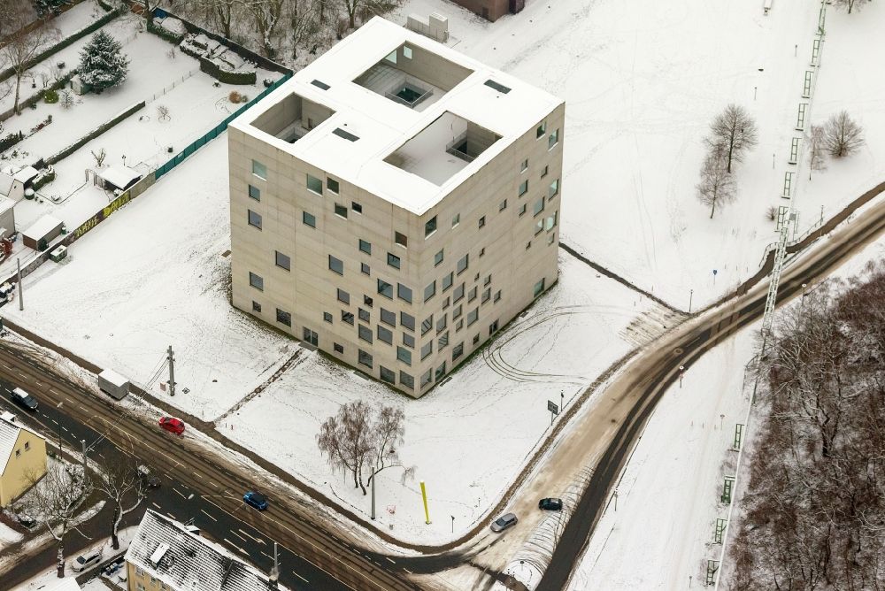 Aerial image Essen - Kubus - building the Zollverein School of Management and Design gGmbH in Essen in North Rhine-Westphalia NRW
