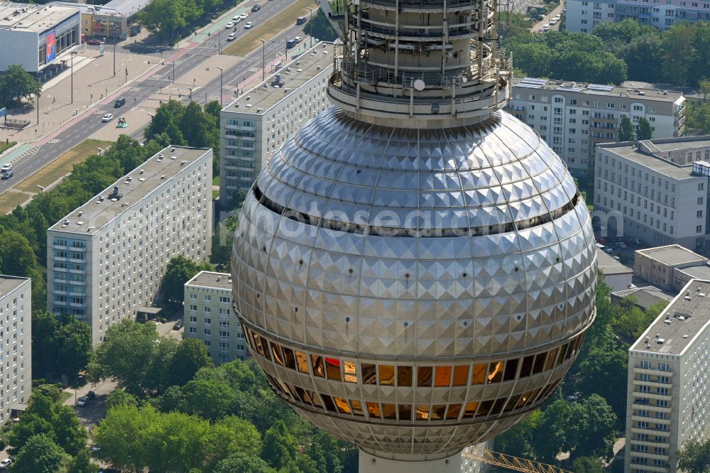 Berlin from the bird's eye view: Television Tower in the district Mitte in Berlin, Germany