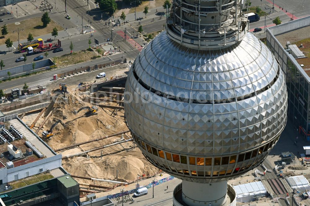Aerial image Berlin - Television Tower in the district Mitte in Berlin, Germany