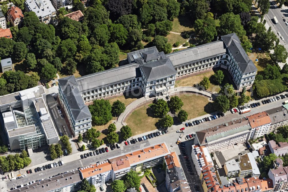 Aerial photograph München - Cultural and artistic center in the Academy Building of Bildenden Kuenste on street Akademiestrasse in Munich in the state Bavaria, Germany