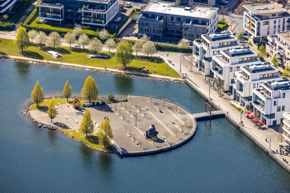 Aerial image Dortmund - View of the island Kulturinsel in the district Hoerde in Dortmund in the state North Rhine-Westphalia