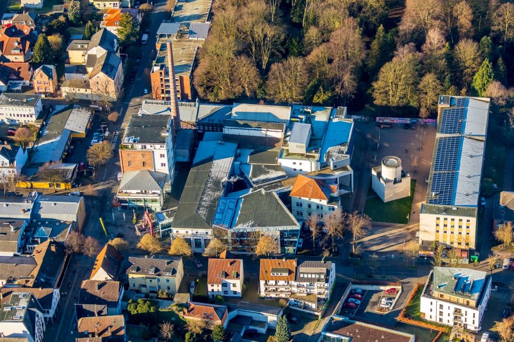 Unna from above - Building of the indoor arena Lindenbrauerei on Rio-Reiser-Weg in Unna in the state North Rhine-Westphalia, Germany