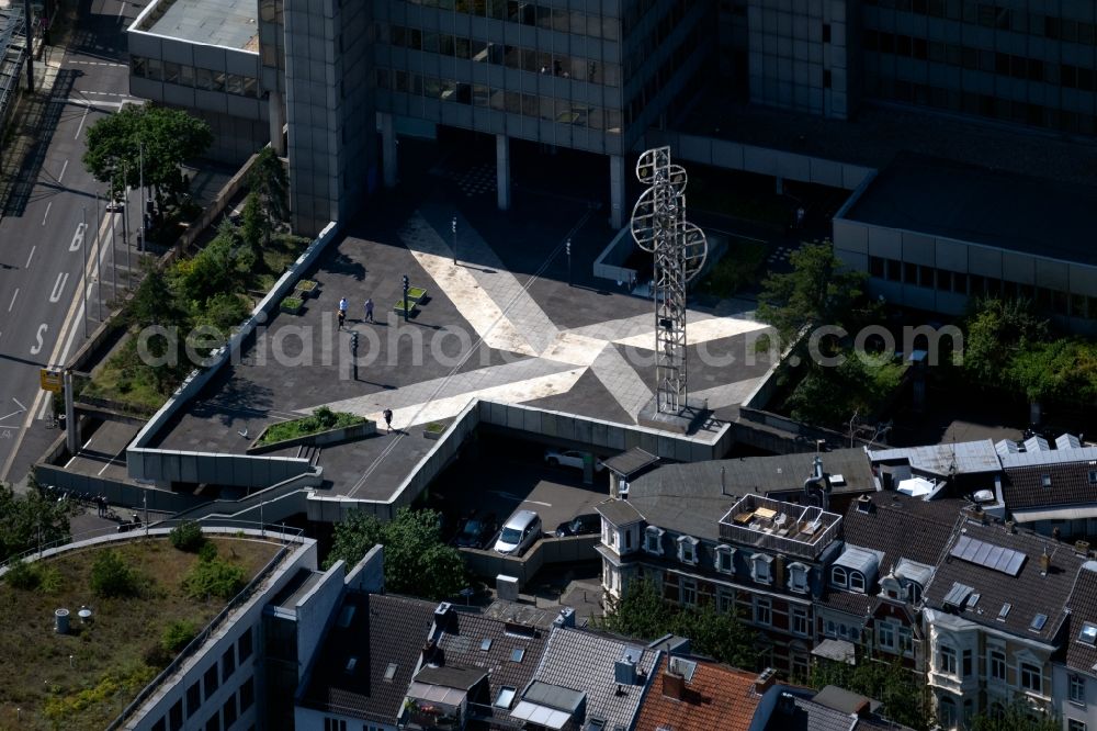 Aerial image Bonn - Outdoor art- installation Chronos 15 on the Maxstrasse in the district Nordstadt in Bonn in the state North Rhine-Westphalia, Germany