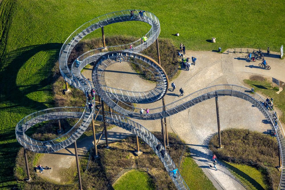 Aerial image Duisburg - outdoor art- installation Tiger & Turtle in Duisburg at Ruhrgebiet in the state North Rhine-Westphalia