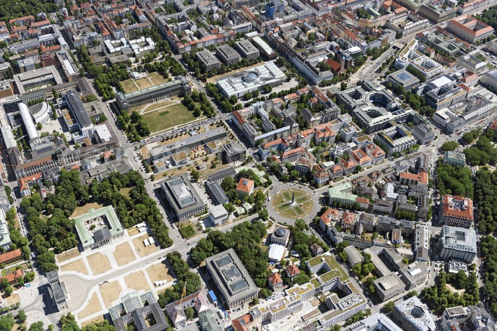 Aerial photograph München - View of the Kunstareal in Munich in the state Bavaria