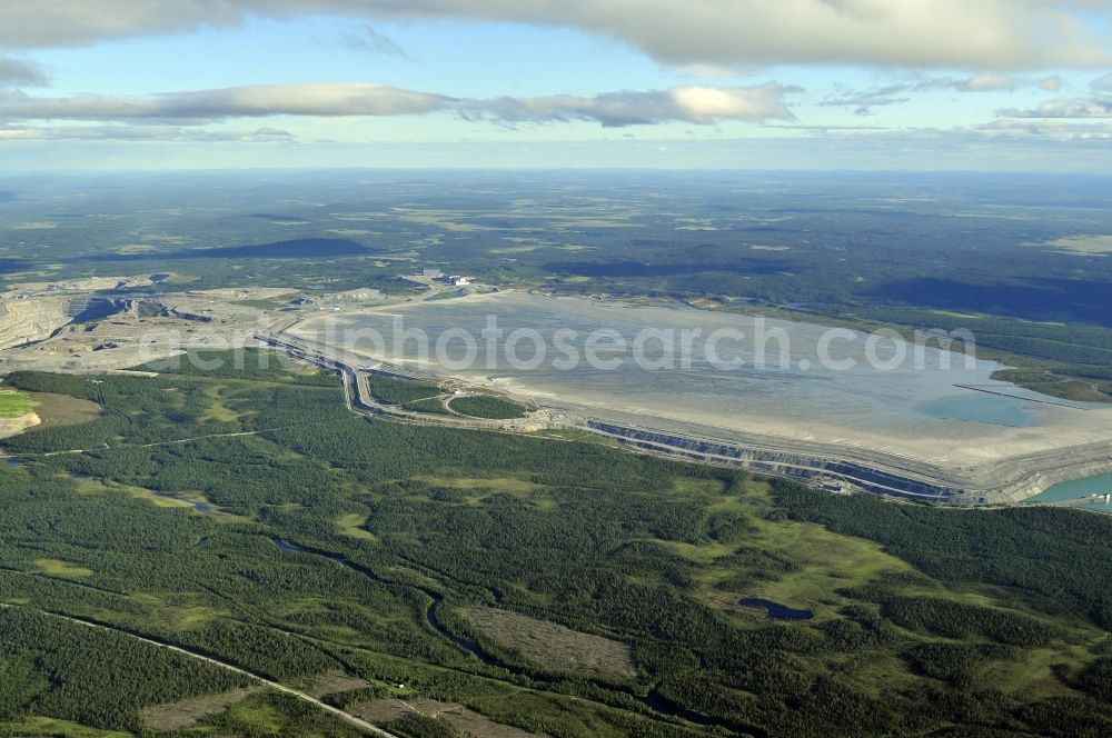 Aerial photograph Gällivar - Terrain and overburden surfaces of the copper mine open pit in Gaellivar in Sweden