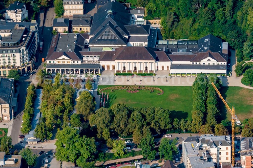Aerial photograph Baden-Baden - Building of the Spa and Event house Baden Badenin Baden-Baden in the state Baden-Wurttemberg, Germany
