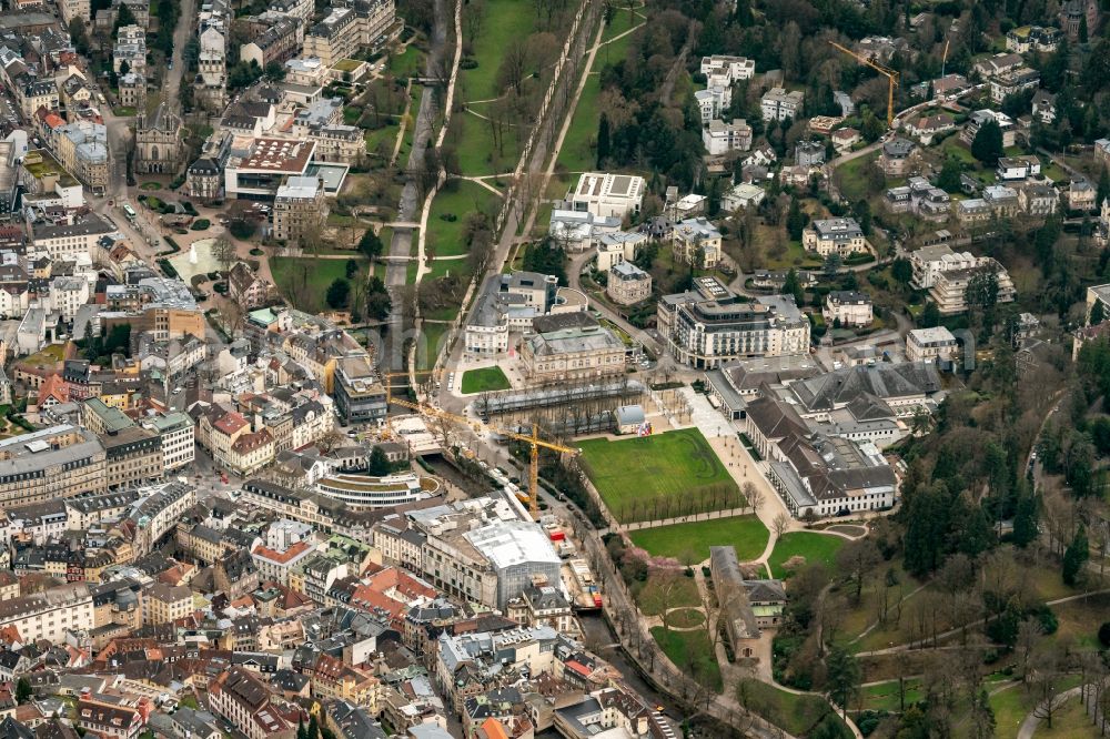 Aerial image Baden-Baden - Building of the Spa and Event house Baden Badenin Baden-Baden in the state Baden-Wurttemberg, Germany
