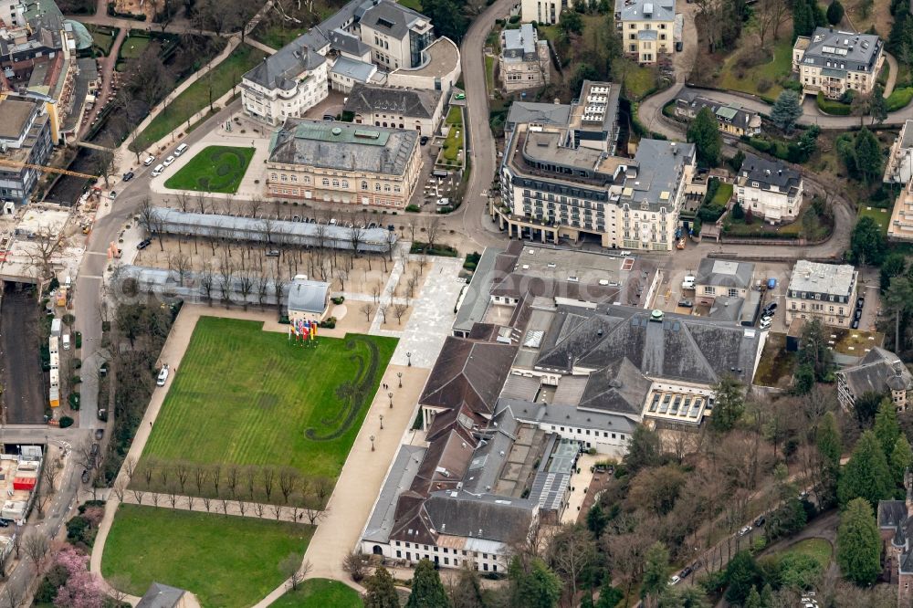 Aerial photograph Baden-Baden - Building of the Spa and Event house Baden Badenin Baden-Baden in the state Baden-Wurttemberg, Germany