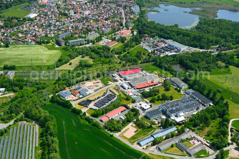 Breitungen/Werra from the bird's eye view: Bearing surface of WIS Kunststoffe GmbH in the industrial area on street Lange Soemme in the district Craimar in Breitungen/Werra in the state Thuringia, Germany