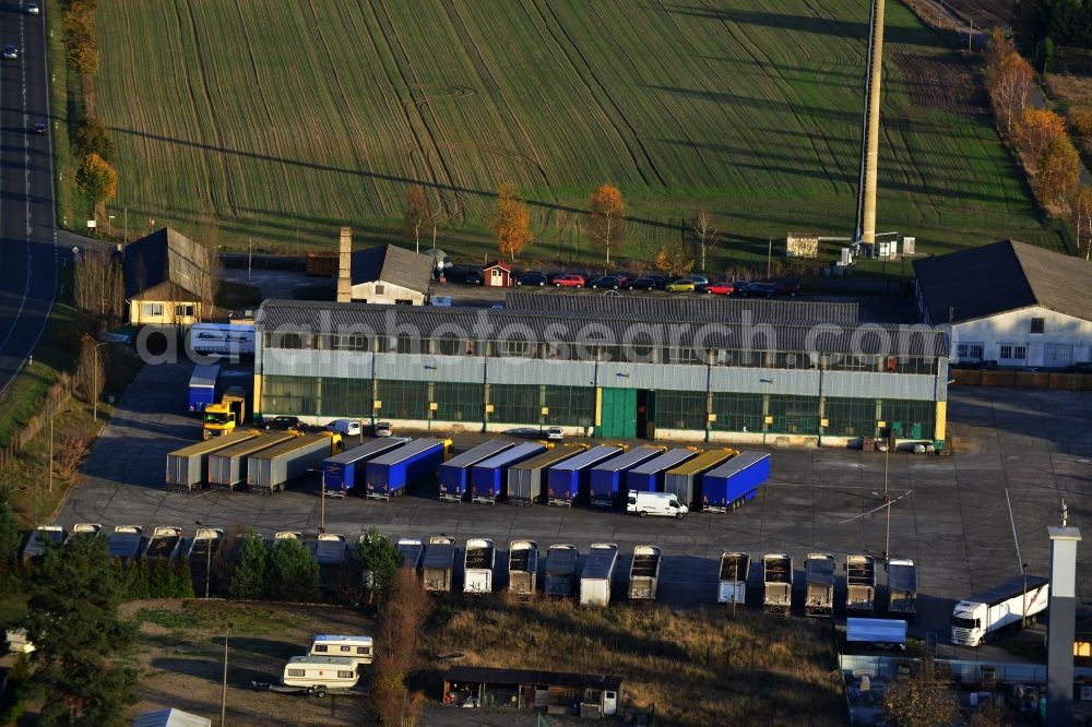 Aerial image Wandlitz - Warehouse of machinery factory Liezen and the foundry GmbH in Wandlitz in Brandenburg