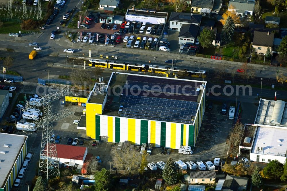 Aerial photograph Berlin - Storage house and self-storage warehouse on Hansastrasse in the district Hohenschoenhausen in Berlin, Germany