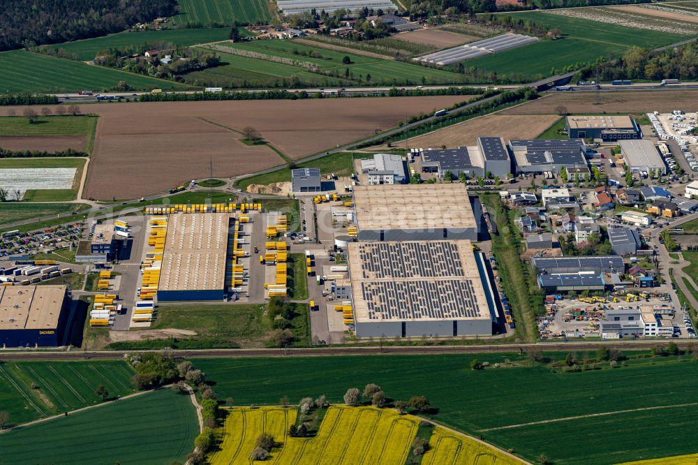 Malsch from above - Warehouses and forwarding building of Dachser GmbH & Co.KG in Malsch in the state Baden-Wuerttemberg