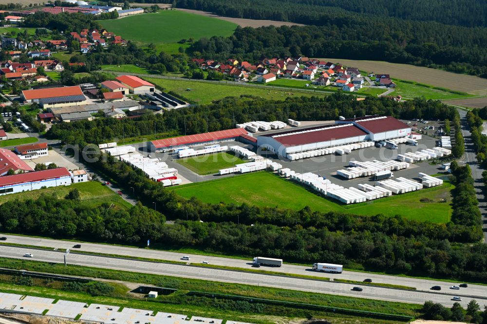 Aerial image Mörsdorf - Warehouses and forwarding building DPD Deutschland GmbH on street Die Marck in Moersdorf in the state Thuringia, Germany