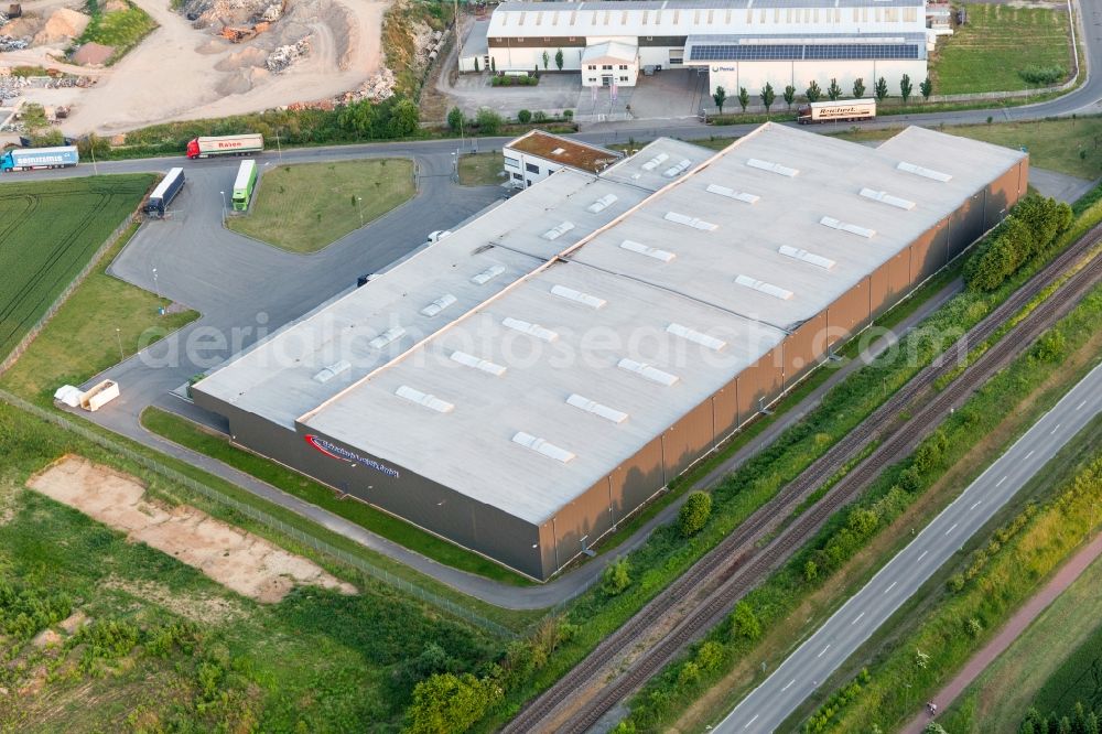 Rohrbach from the bird's eye view: Warehouses and forwarding building of Eichenlaub Logistik GmbH in Rohrbach in the state Rhineland-Palatinate, Germany