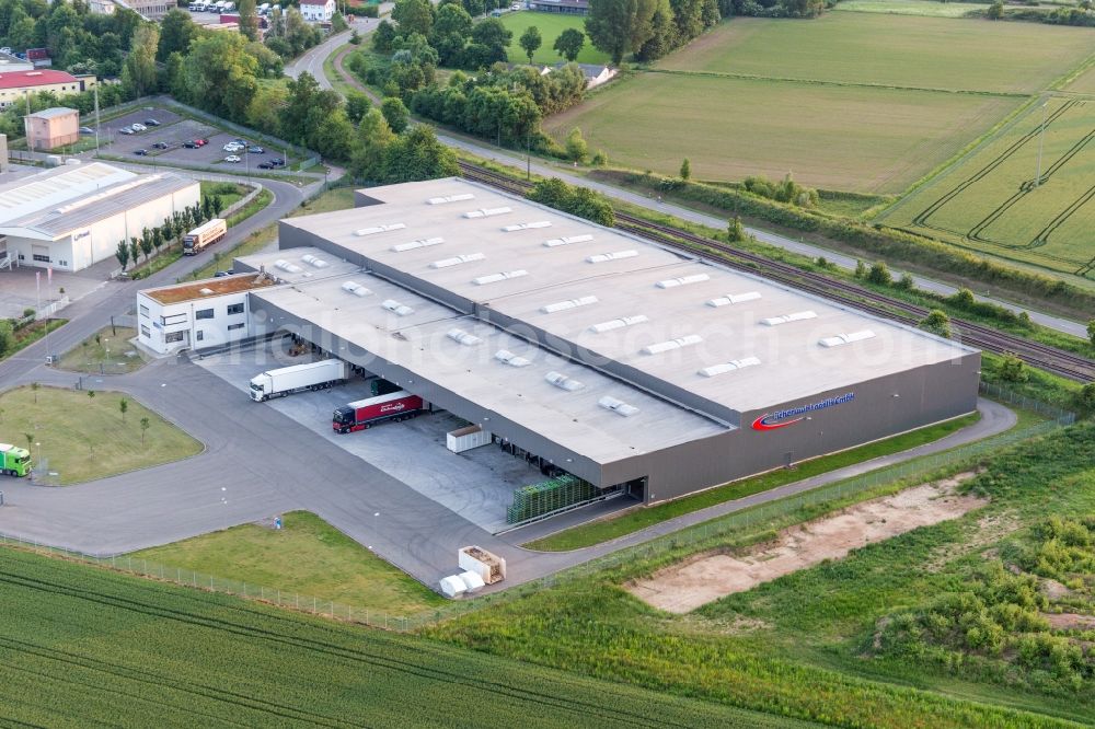 Aerial image Rohrbach - Warehouses and forwarding building of Eichenlaub Logistik GmbH in Rohrbach in the state Rhineland-Palatinate, Germany