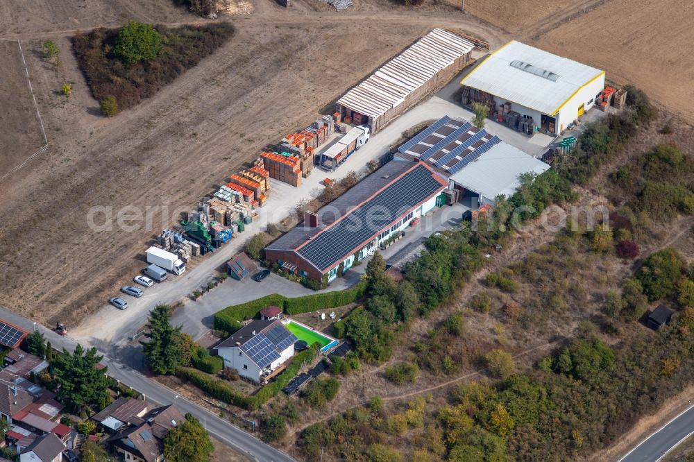 Steinfeld from above - Warehouses and forwarding building Georg Thalhammer Handel with frischen Bio-Lebenswithteln e. K. in Steinfeld in the state Bavaria, Germany