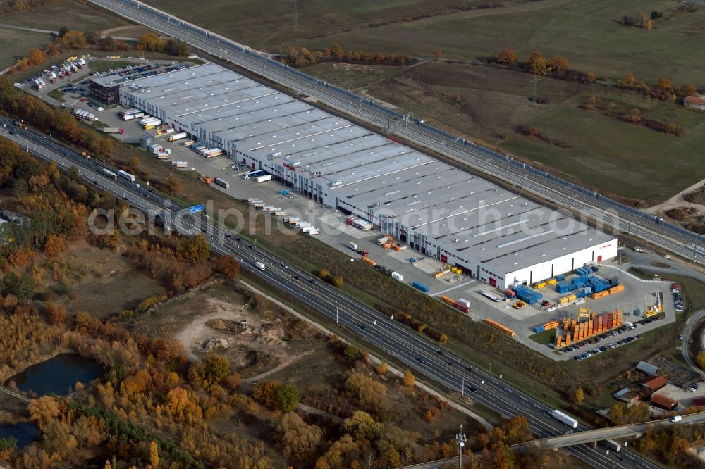 Aerial image Forchheim - Warehouses and forwarding building on Hardeckstrasse in Forchheim in the state Bavaria, Germany
