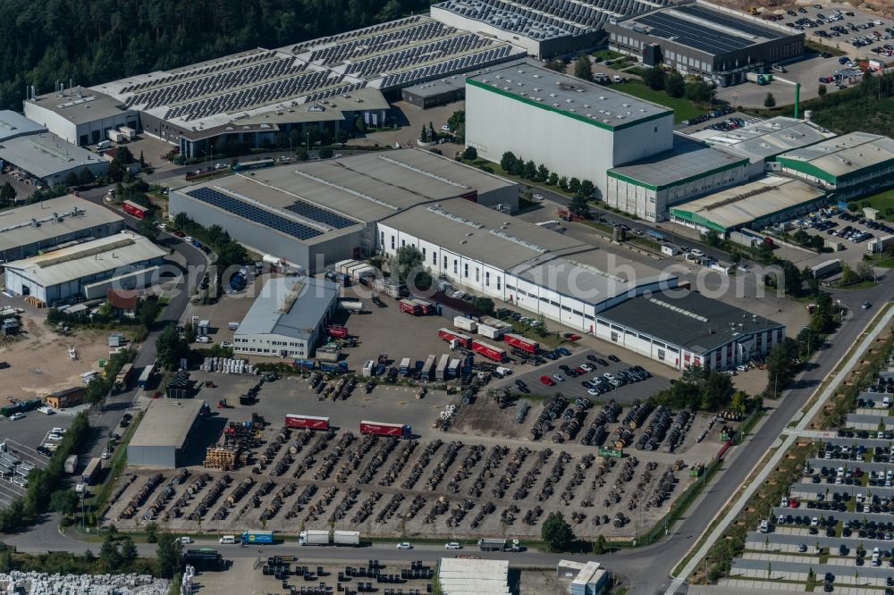 Aerial image Roth - Warehouses and forwarding building der HEINLOTH Holding GmbH & Co.KG An of Laende in Roth in the state Bavaria, Germany