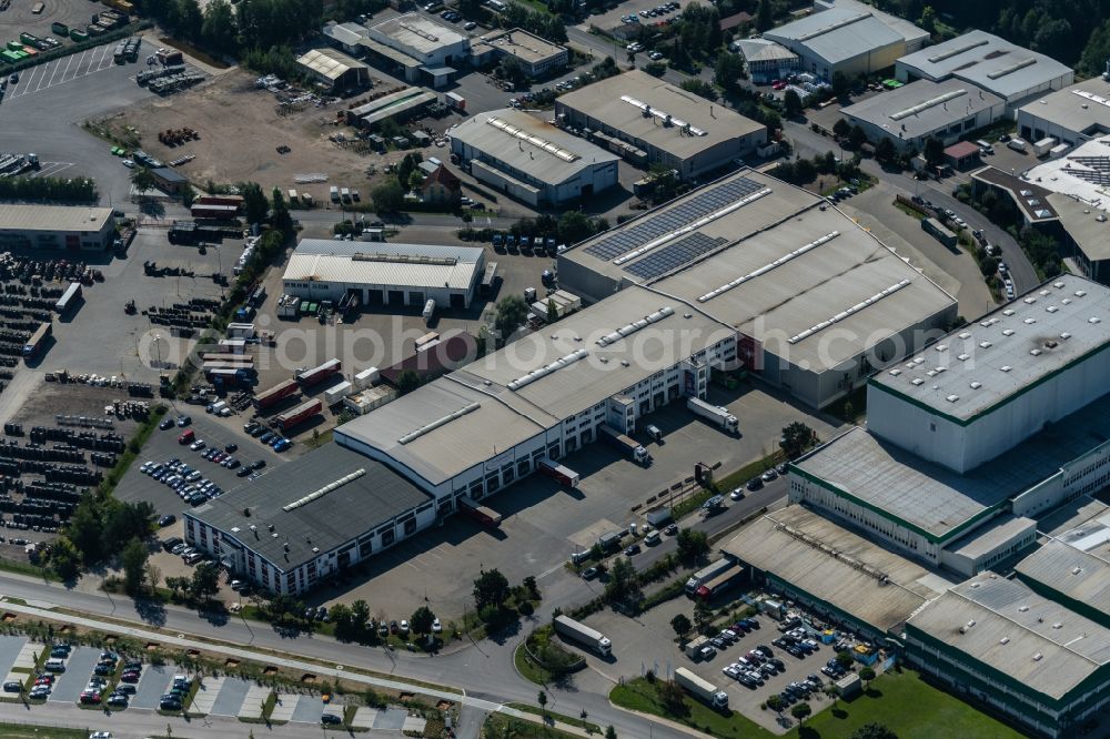 Aerial photograph Roth - Warehouses and forwarding building der HEINLOTH Holding GmbH & Co.KG An of Laende in Roth in the state Bavaria, Germany