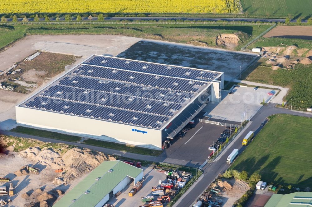 Aerial photograph Stockstadt am Rhein - Warehouses and forwarding building of Imperial Industrial Logistics GmbH in Stockstadt am Rhein in the state Hesse, Germany
