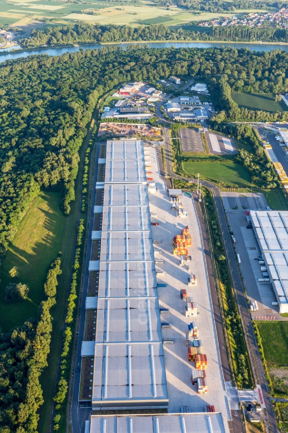 Aerial photograph Speyer - Warehouses and forwarding building of Interpneu Handelsgesellschaft mbH in Speyer in the state Rhineland-Palatinate, Germany