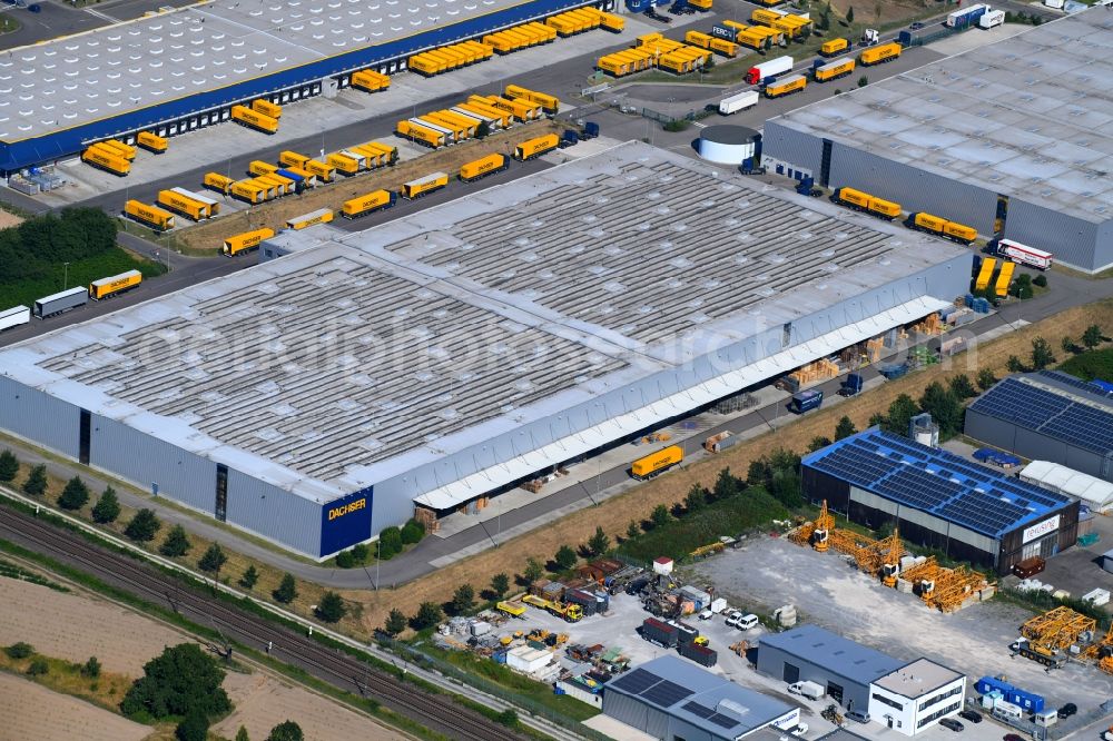 Aerial photograph Malsch - Warehouses and forwarding building on Thomas-Dachser-Strasse in Malsch in the state Baden-Wurttemberg, Germany