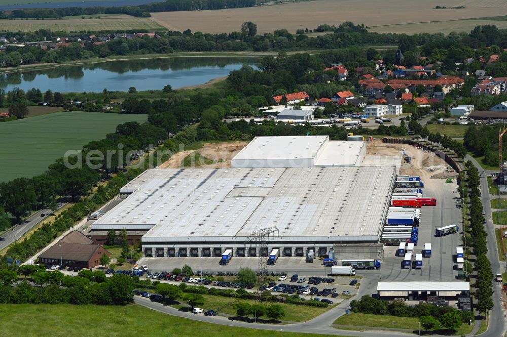 Aerial photograph Seefeld-Löhme - Construction site for a warehouse and forwarding building on street Gewerbeparkstrasse in Seefeld-Loehme in the state Brandenburg, Germany