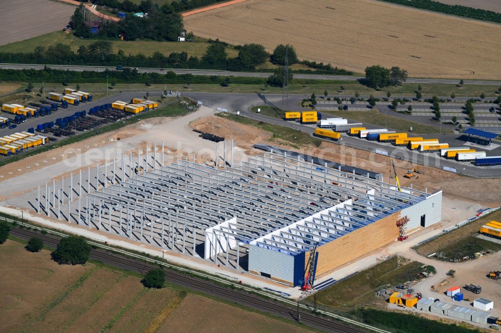 Aerial photograph Malsch - Construction site for a warehouse and forwarding building on Thomas-Dachser-Strasse in Malsch in the state Baden-Wurttemberg, Germany