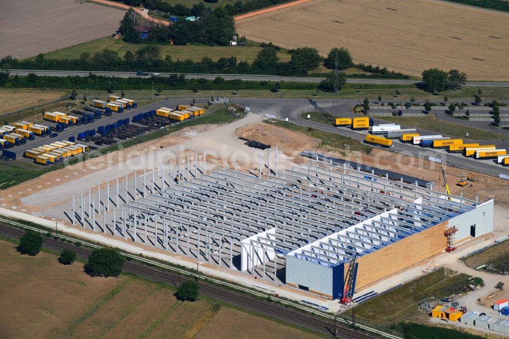 Malsch from above - Construction site for a warehouse and forwarding building on Thomas-Dachser-Strasse in Malsch in the state Baden-Wurttemberg, Germany