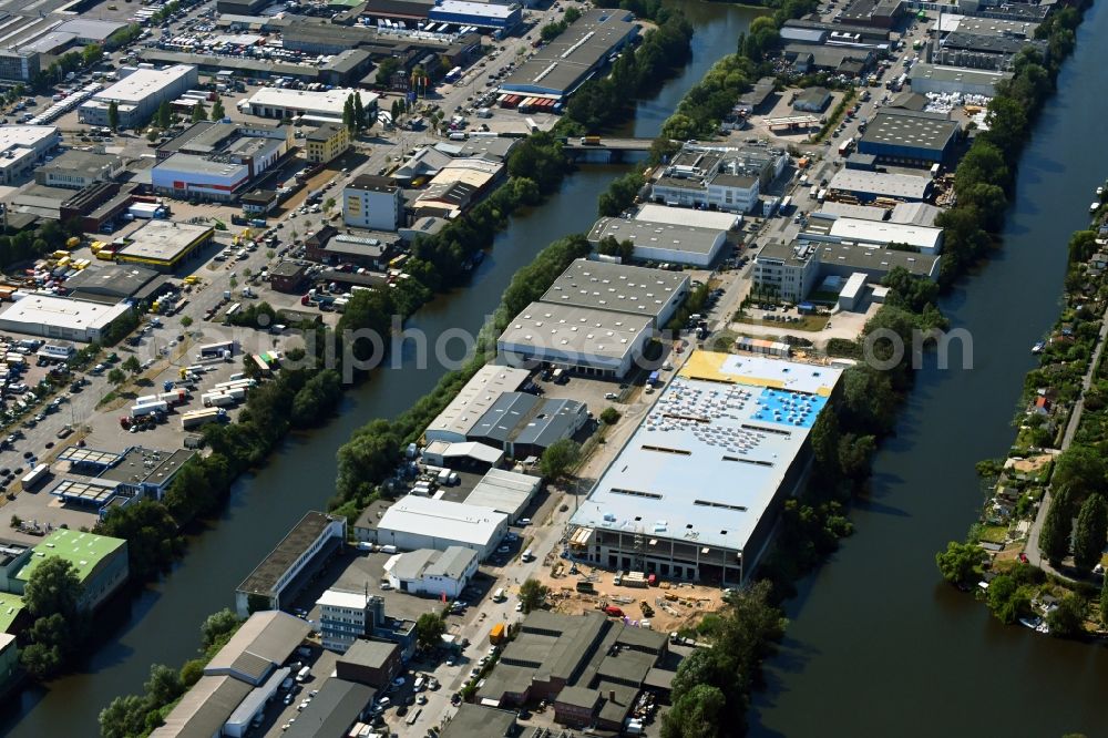 Aerial photograph Hamburg - Construction site for a warehouse and forwarding building on Muehlenhagen in the district Rothenburgsort in Hamburg, Germany
