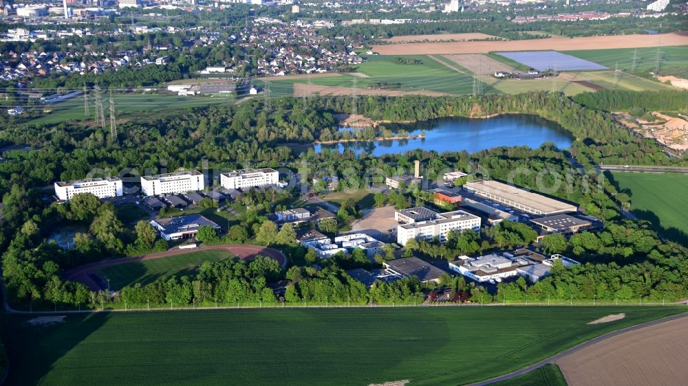 Brühl from the bird's eye view: State Office for Education, Training and Personnel Matters of the Police of North Rhine-Westphalia in Bruehl in the state North Rhine-Westphalia, Germany