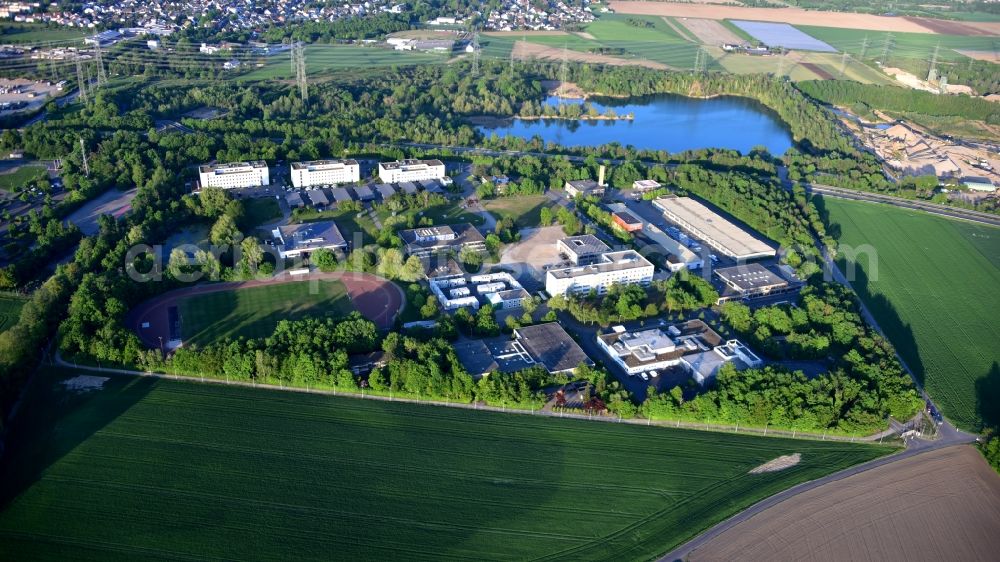 Aerial image Brühl - State Office for Education, Training and Personnel Matters of the Police of North Rhine-Westphalia in Bruehl in the state North Rhine-Westphalia, Germany