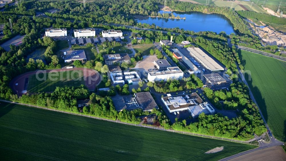 Brühl from the bird's eye view: State Office for Education, Training and Personnel Matters of the Police of North Rhine-Westphalia in Bruehl in the state North Rhine-Westphalia, Germany