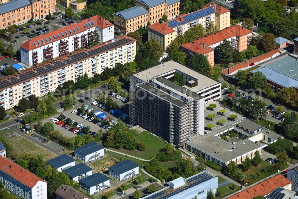 Aerial image Würzburg - Administrative building of the State Authority Landesamt fuer Finanzen - Dienststelle Wuerzburg in the district Zellerau in Wuerzburg in the state Bavaria, Germany