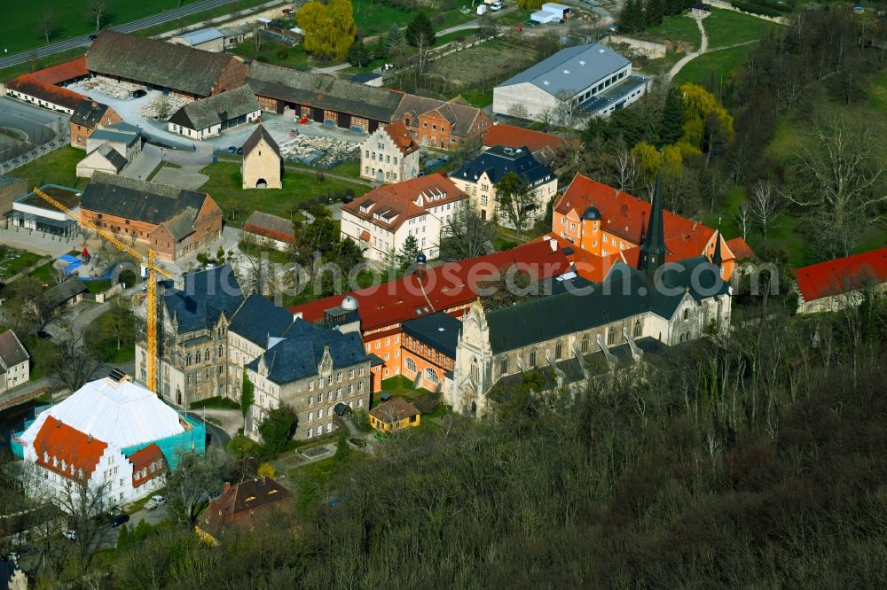 Schulpforte from above - School building and grounds of the State School Pforta, boarding school in Schulpforte in the state Saxony-Anhalt, Germany