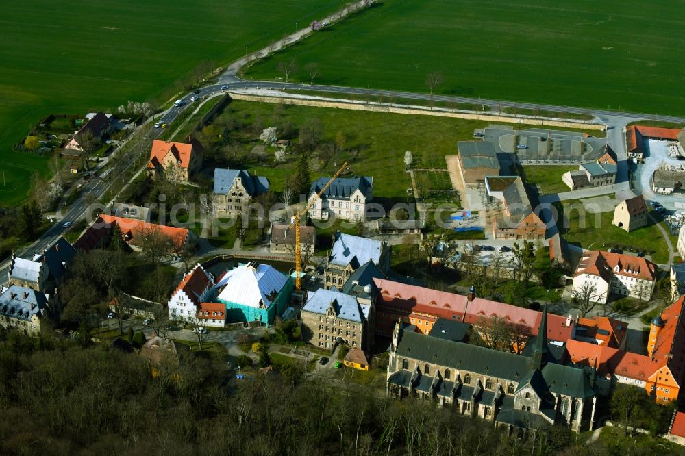 Aerial image Schulpforte - School building and grounds of the State School Pforta, boarding school in Schulpforte in the state Saxony-Anhalt, Germany