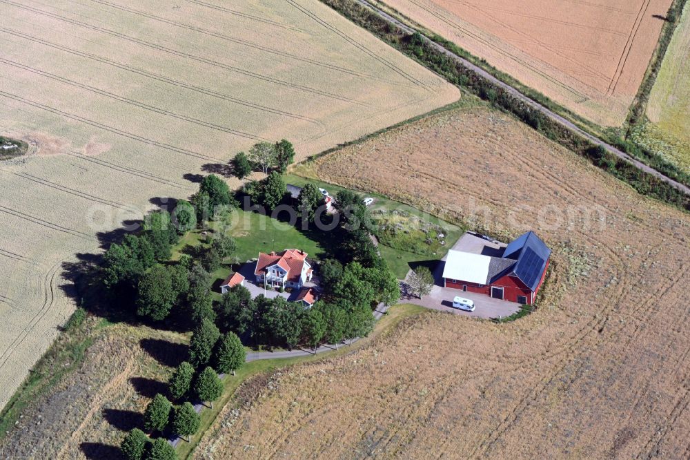 Aerial image Mjölby - Country house on street Folkungavaegen in the district Lundby in Oestergoetland County, Sweden