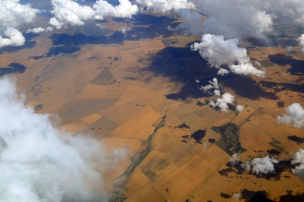 Hoopstad from the bird's eye view: Landscape around Hoopstad in Free State, South Africa, is considered as a maize-producing area