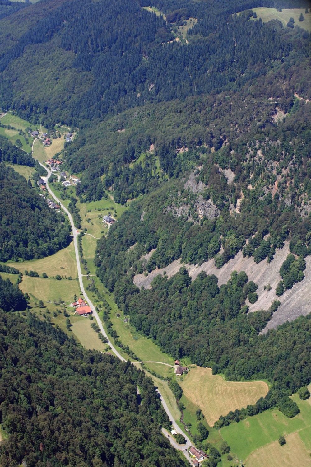 Aerial image Oberried - Landscape in the Black Forest with Zastlertal in Oberried in the state Baden-Wuerttemberg