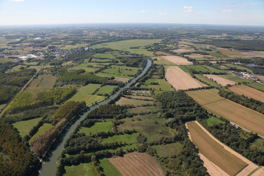 Corzé from above - The Loir river course near Corze in Pays de la Loire, France