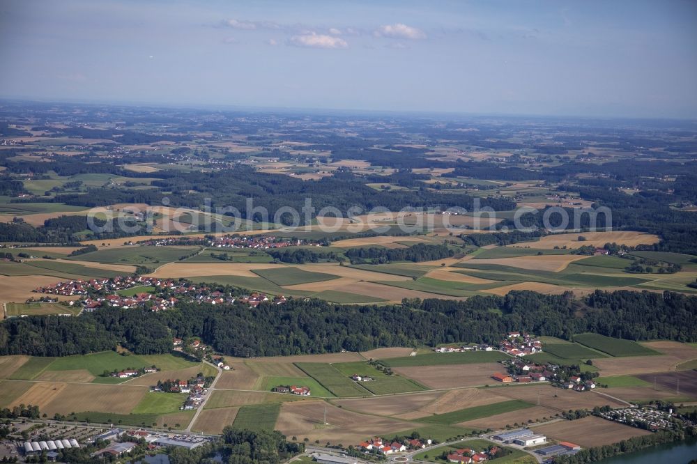 Aerial photograph Viecht - Structures on agricultural fields in Viecht in the state Bavaria, Germany