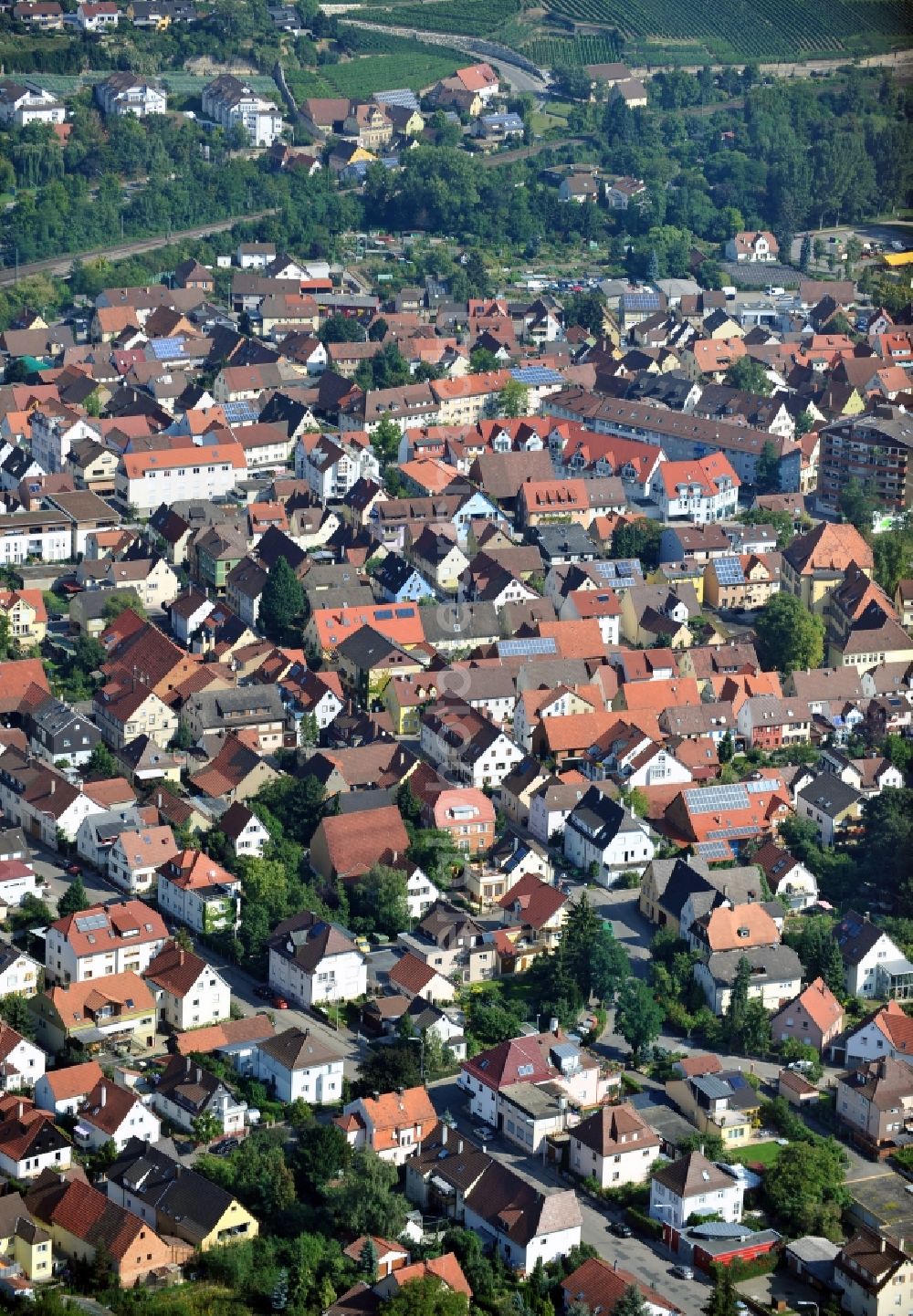 Aerial image Lauffen am Neckar - City view of Lauffen am Neckar in Baden-Wuerttemberg