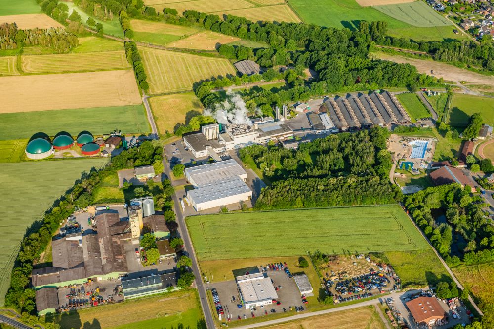 Aerial image Wittingen - Buildings and production halls on the food manufacturer's premises Emsland Wittingen on street Spoerkenstrasse in Wittingen in the state Lower Saxony, Germany