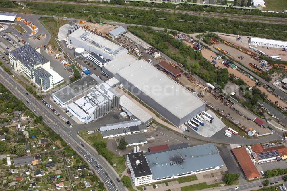 Aerial image Erfurt - Buildings and production halls on the food manufacturer's premises Erfurter Teigwaren GmbH in the district Johannesvorstadt in Erfurt in the state Thuringia, Germany