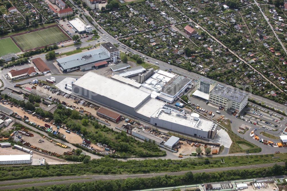 Erfurt from above - Buildings and production halls on the food manufacturer's premises Erfurter Teigwaren GmbH in the district Johannesvorstadt in Erfurt in the state Thuringia, Germany