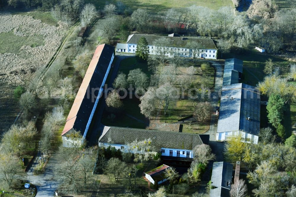 Aerial photograph Liebenwalde - Vacant, unused building Days Hotel Liebenwalde Preussischer Hof in Liebenwalde in the state Brandenburg, Germany
