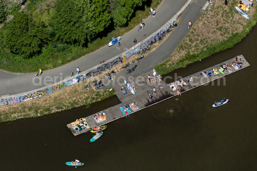 Aerial photograph Bremen - Sports Centre and canoe water sports racetrack Kanu Testival on lake Kleine Weser and Werdersee in the district Huckelriede in Bremen, Germany